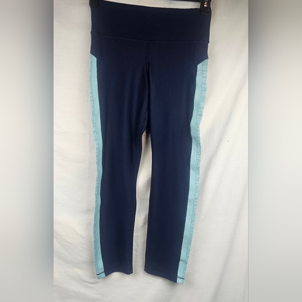 Under‎ Armour Compression Leggings Women's Blue Logo Sz M Athleisure Jogging